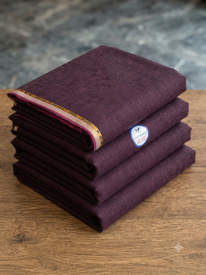 Plum Wine  100% Pure Linen Suiting Fabric – 44 Lea for Blazers, Jackets and Pants  (0% Cotton)