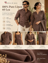 Premium 100% Pure Linen Fabric – 60 Lea | Rich Mocha Brown(No cotton)