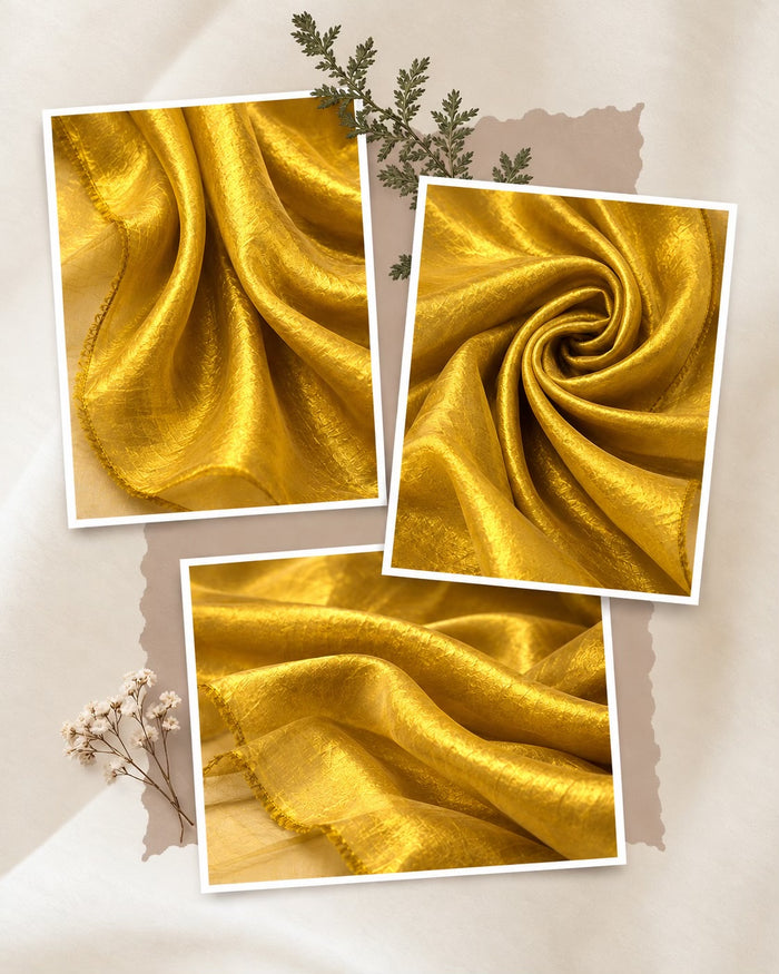 Mustard Gold Shimmer Fendi Fabric