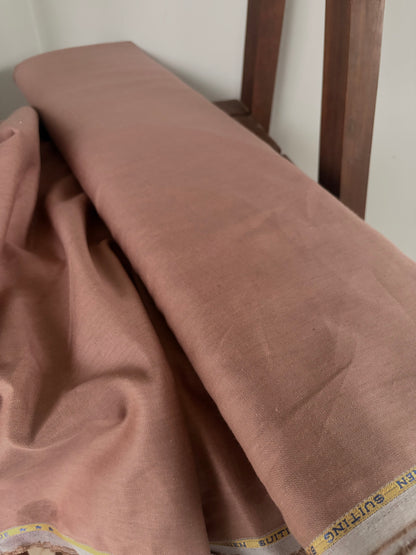 Dusty Rose 100% Pure Linen Fabric for Blazers, Jackets and Pants, 40 Lea