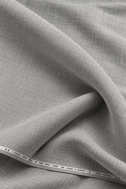 Imported Korean Terry Wool by Johan & Martin – Wrinkle-Free Premium GREY SAGE Suiting Fabric