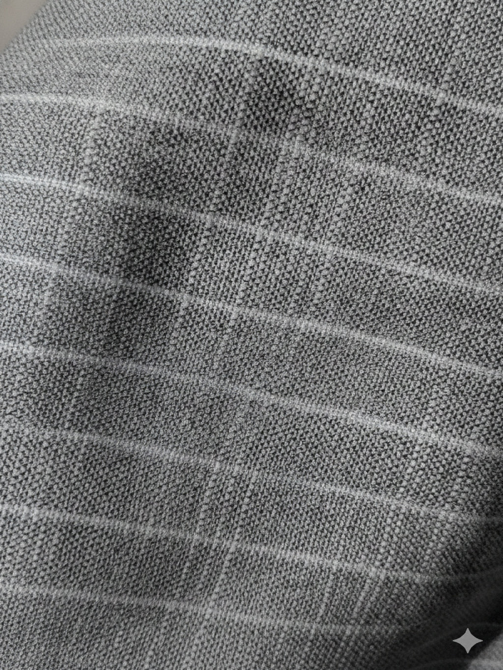 Grey with Thin White Horizontal Lines Premium Cotton Linen Fabric (60 lea)