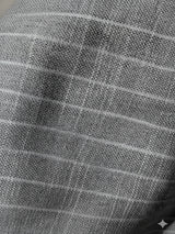 Grey with Thin White Horizontal Lines Premium Cotton Linen Fabric (60 lea)