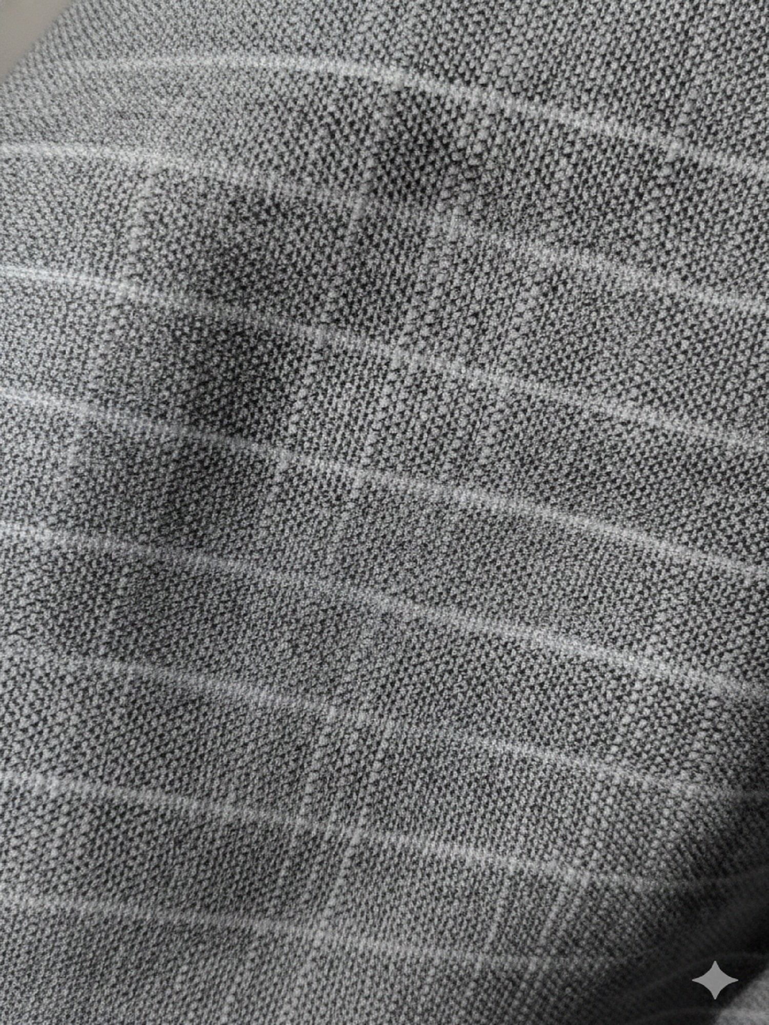 Grey with Thin White Horizontal Lines Premium Cotton Linen Fabric (60 lea)