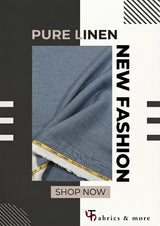 Slate Blue 100%Pure Linen 44 Lea Suiting Fabric  for Blazers, Jackets and Pants (0% Cotton)