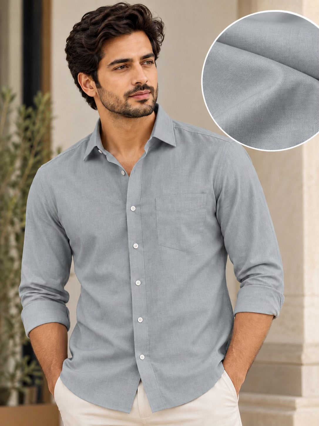Premium Steel Grey Spun Fabric