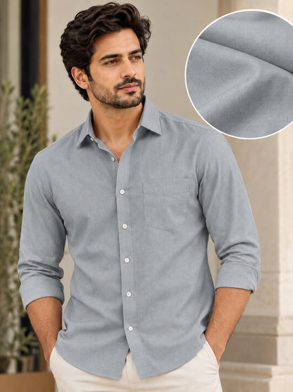 Premium Steel Grey Spun Fabric