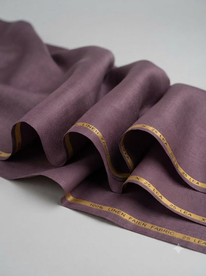 Dusty Plum 100% Pure Linen Fabric for Blazers, Jackets and Pants (25 Lea) (0% Cotton)