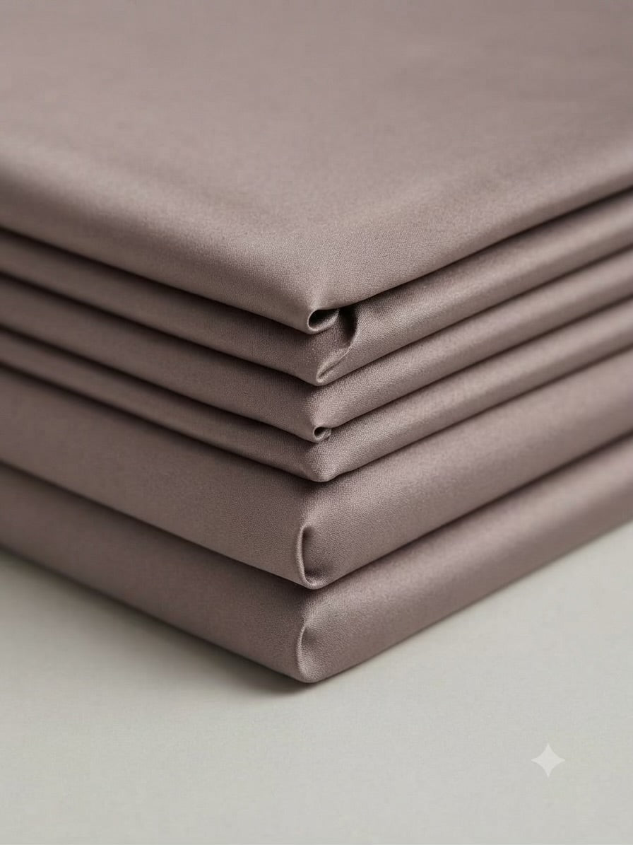 Mauve Taupe Spun Poly Shirting Fabric – Soft Sheen, Fluid Drape & Easy-Care