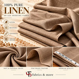 Premium Camel Brown 100% Pure Linen 60 Lea Fabric  (0% Cotton)