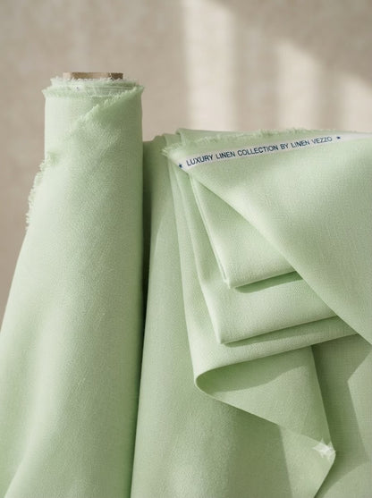 Mint Green Canvas Weave Cotton Linen Fabric