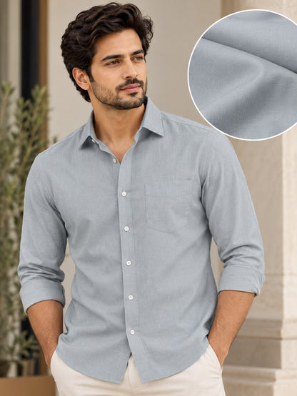 Premium Light silver grey Spun Fabric