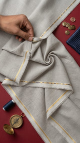 Premium Natural Grey 100%Pure Linen 60 Lea Fabric (0% Cotton)