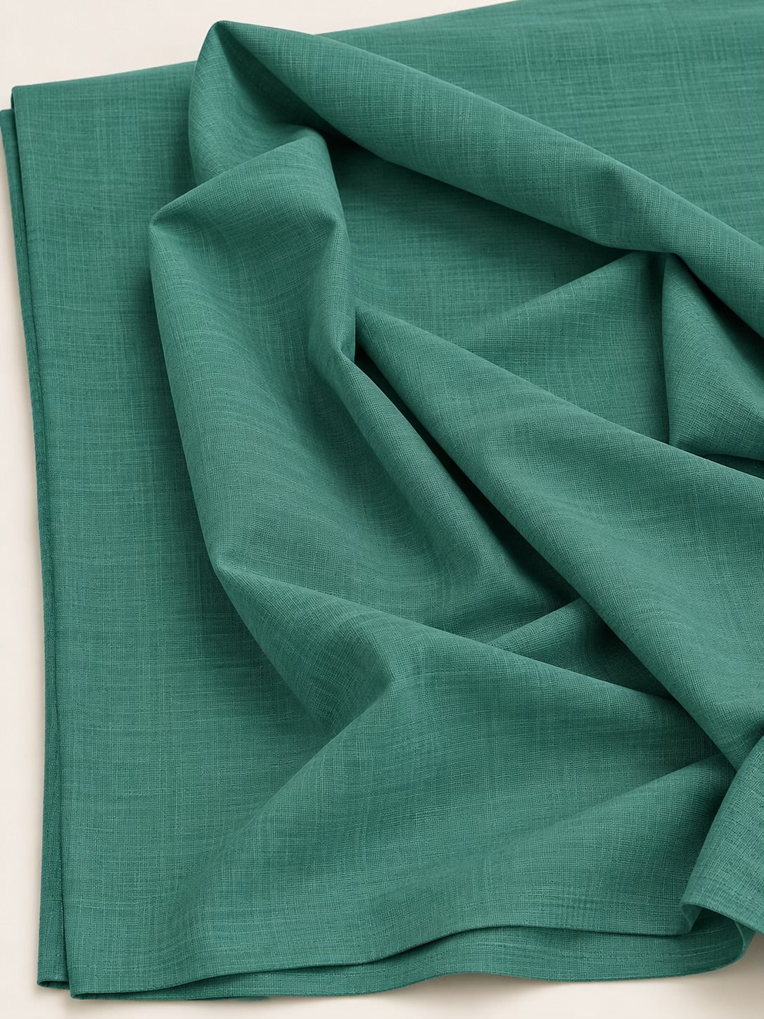 Soft Cambric Cotton Fabric – Teal Green