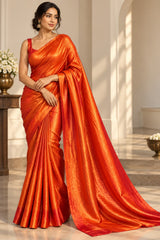 Tangerine Red Shimmer Fendi Fabric