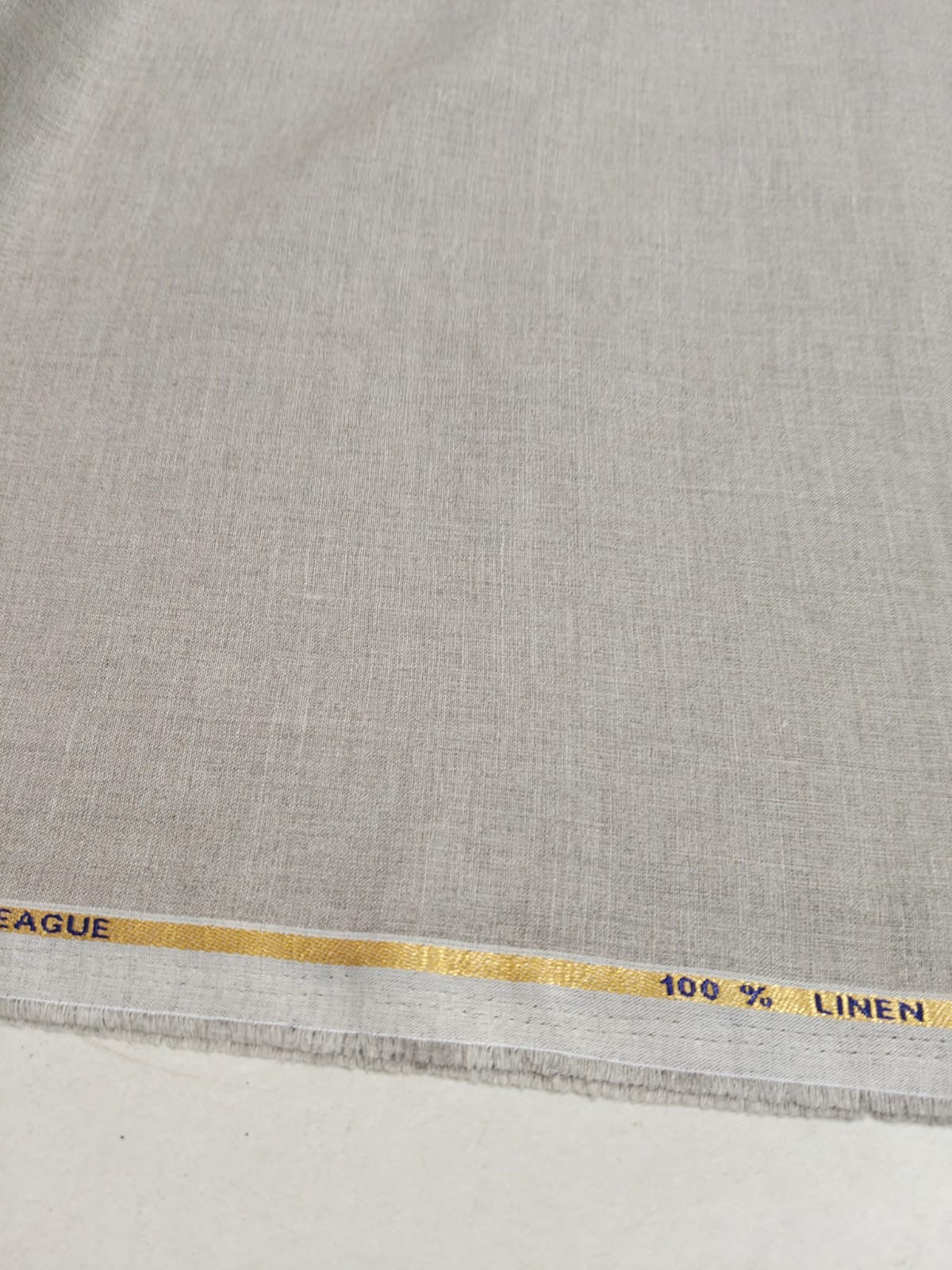 Premium Natural Grey 100%Pure Linen 60 Lea Fabric (0% Cotton)