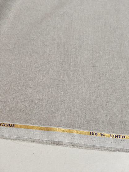 Premium Natural Grey 100%Pure Linen 60 Lea Fabric (0% Cotton)