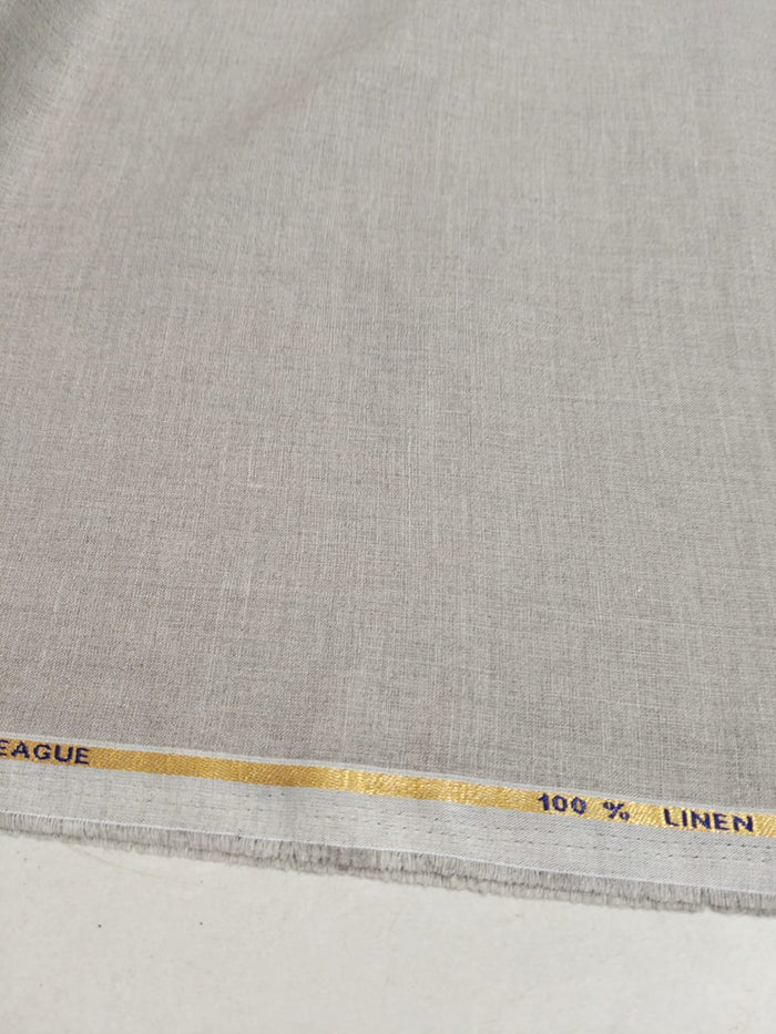 Premium Natural Grey 100%Pure Linen 60 Lea Fabric (0% Cotton)