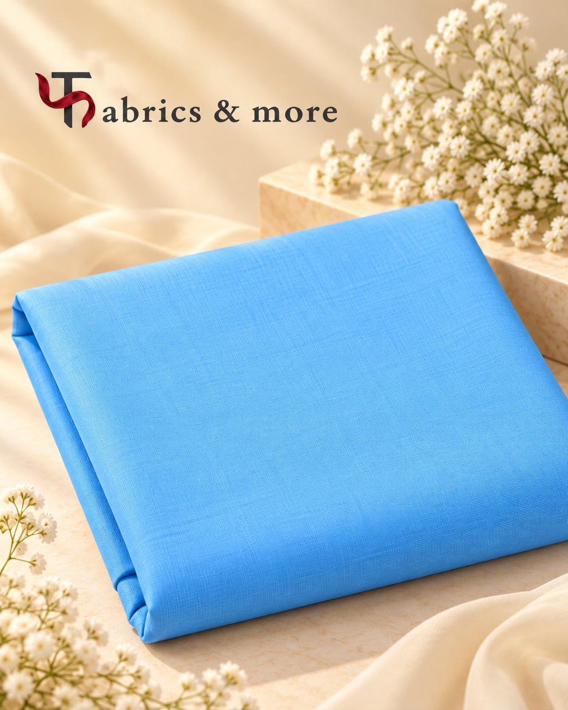 Sky Blue Spun Fabric – Premium Uniform & Workwear Fabric