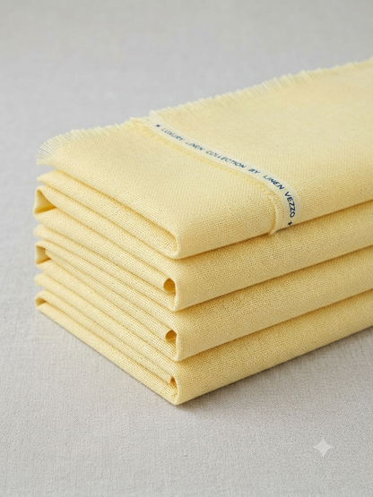 Pale Yellow Canvas Weave Cotton Linen Fabric