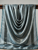 Silver Teal Shimmer Fendi Fabric