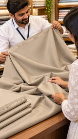 Metti 2/18 Suiting Fabric – Premium Beige Taupe
