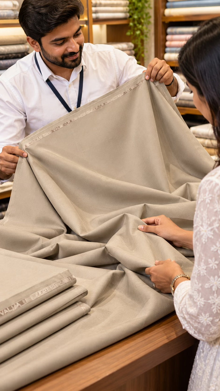 Metti 2/18 Suiting Fabric – Premium Beige Taupe