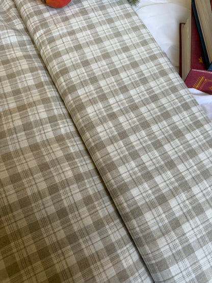 Premium Natural Plaid 100% Pure Linen Fabric – 60 Lea(0% Cotton)