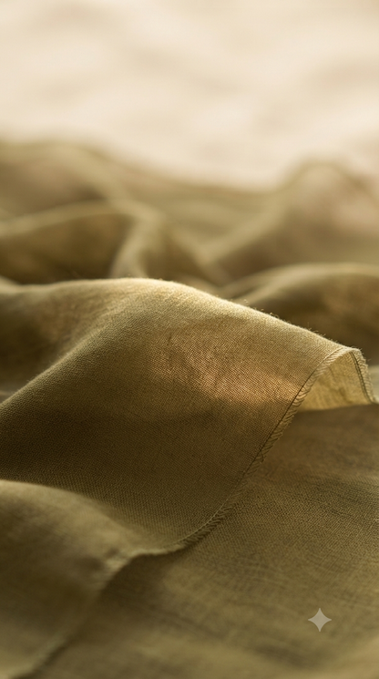 Olive Green Mul Cotton Fabric | Soft Breathable