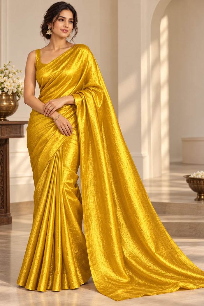 Mustard Gold Shimmer Fendi Fabric