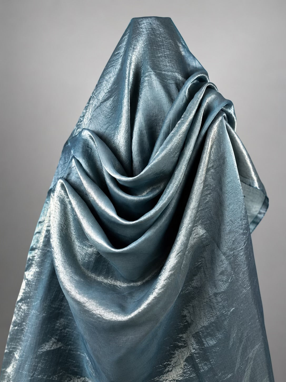 Silver Teal Shimmer Fendi Fabric