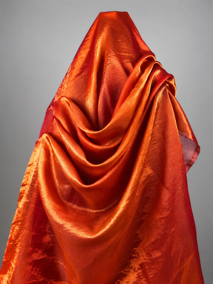 Tangerine Red Shimmer Fendi Fabric