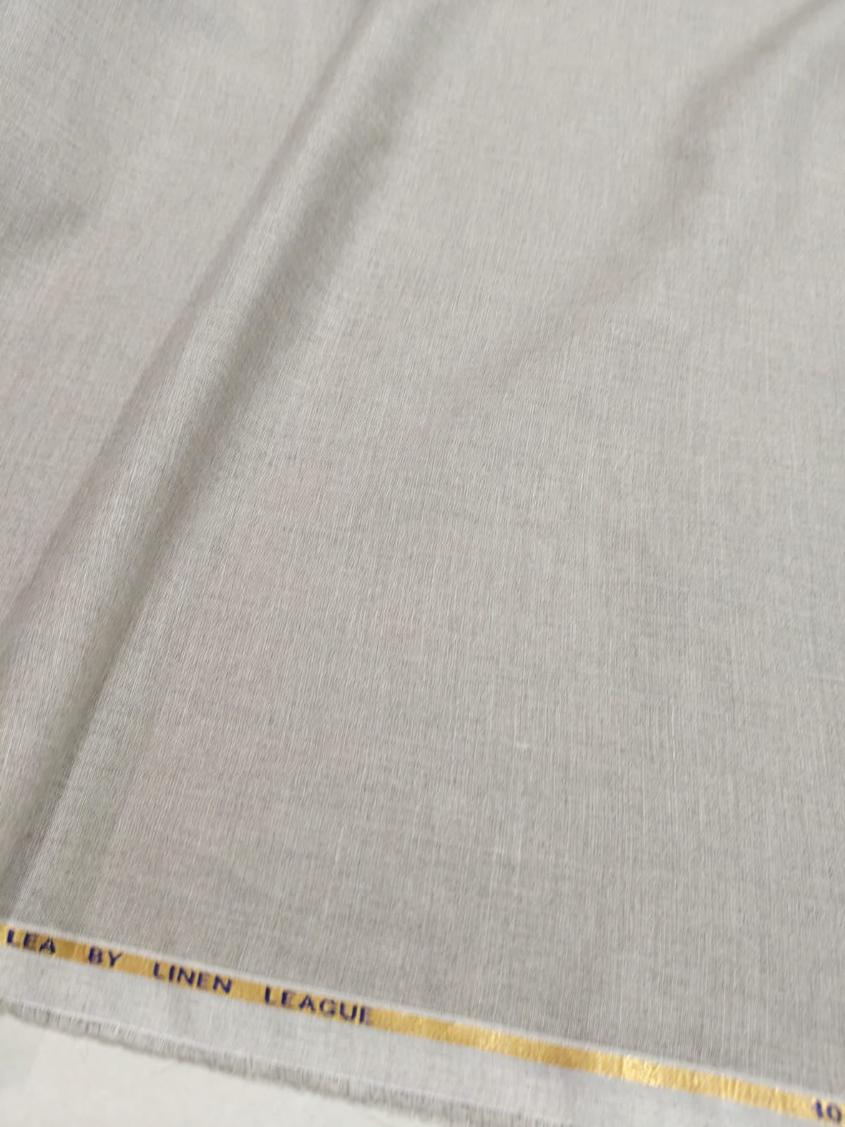 Premium Natural Grey 100%Pure Linen 60 Lea Fabric (0% Cotton)