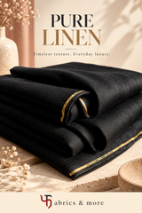40 Lea 100% Pure Linen Fabric – Premium Black Linen for Elegant Creations for Blazers, Jackets and Pants (40Lea) (0% Cotton)