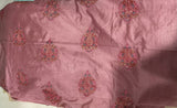 Kashmiri Butta Embroidered Chanderi Fabric – Dusty Rose