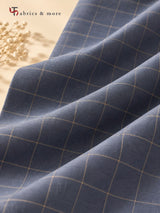 Slate Grey Windowpane Check Suiting Fabric