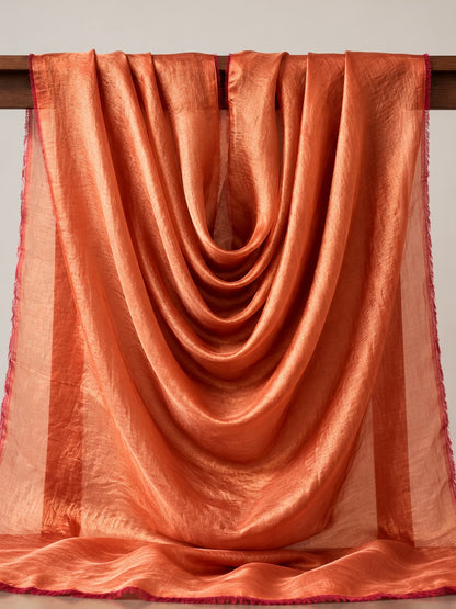 Coral Orange Shimmer Fendi Fabric