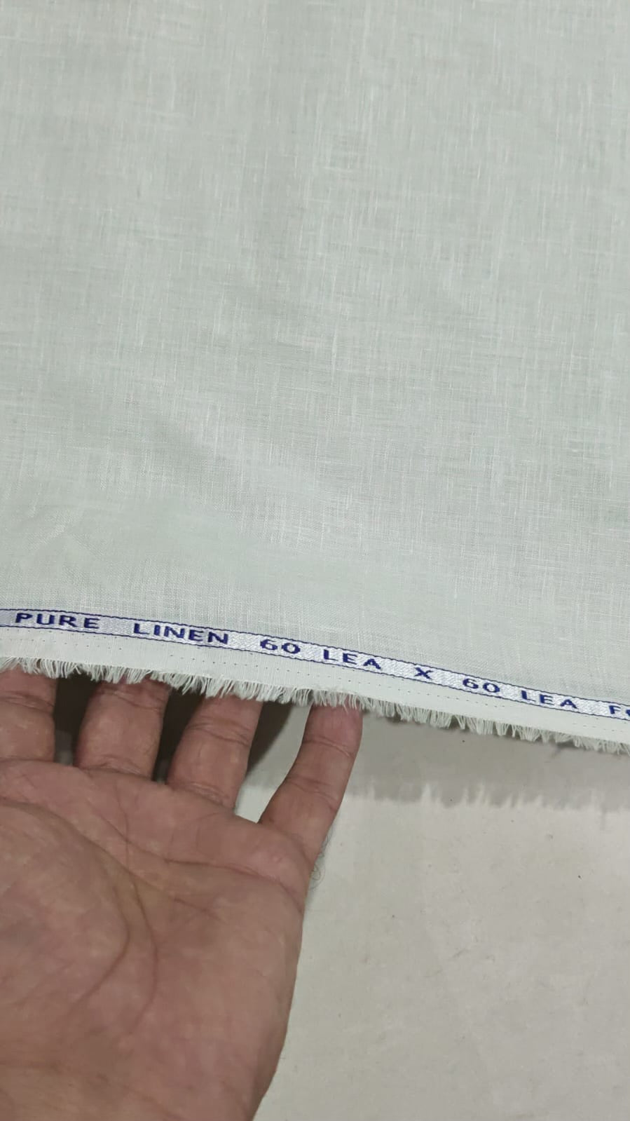 Premium Sage Green 100% Pure Linen 60 Lea Fabric – Solid  (0% Cotton)
