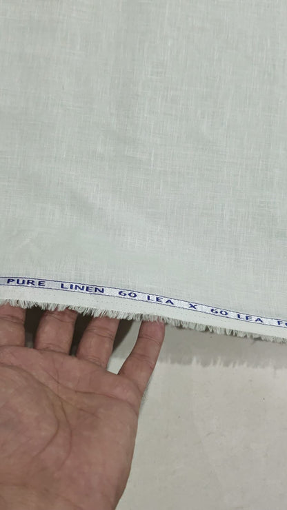 Premium Sage Green 100% Pure Linen 60 Lea Fabric – Solid  (0% Cotton)