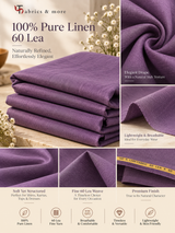 Premium Mauve Purple 100% Pure Linen Fabric-60 Lea (No Cotton)

Naturally Luxurious. Elegantly Textured. Timelessly Sophisticated.