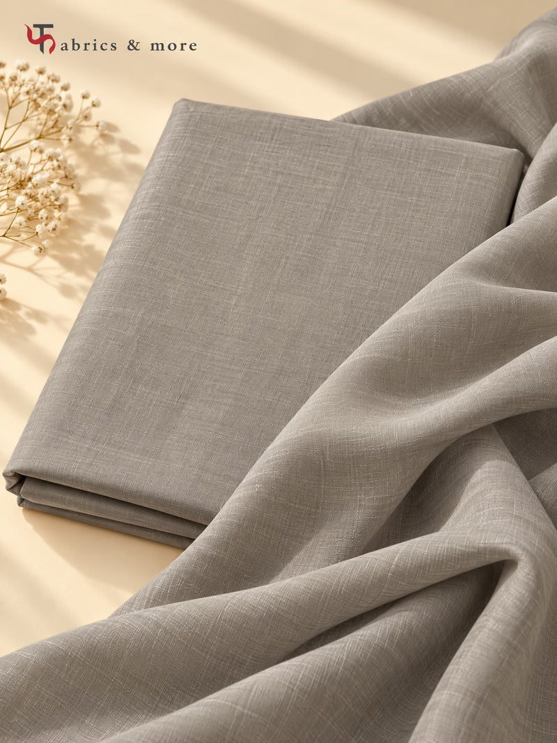 Taupe Grey 25 Lea Linen–Cotton Blend Suiting Fabric –  Specially For cordsets