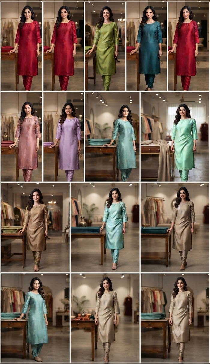 Mul Chanderi big width fabric spread out to show its width and fine semi-sheer weave