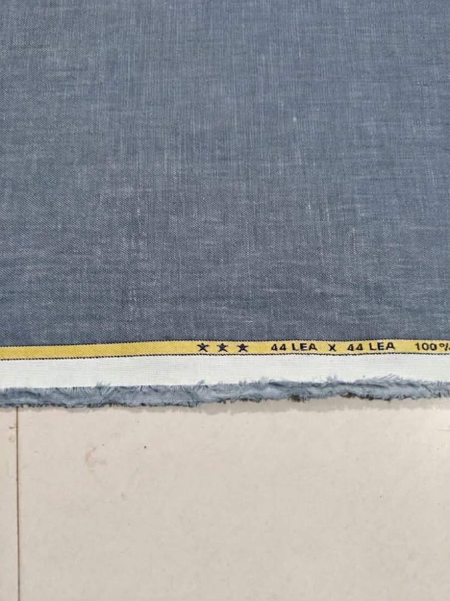 Slate Blue 100%Pure Linen 44 Lea Suiting Fabric  for Blazers, Jackets and Pants (0% Cotton)