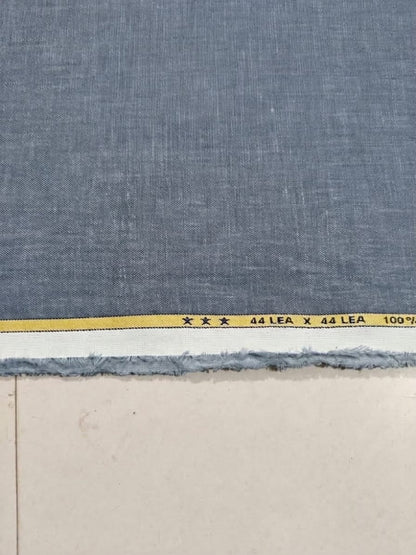 Slate Blue 100%Pure Linen 44 Lea Suiting Fabric  for Blazers, Jackets and Pants (0% Cotton)
