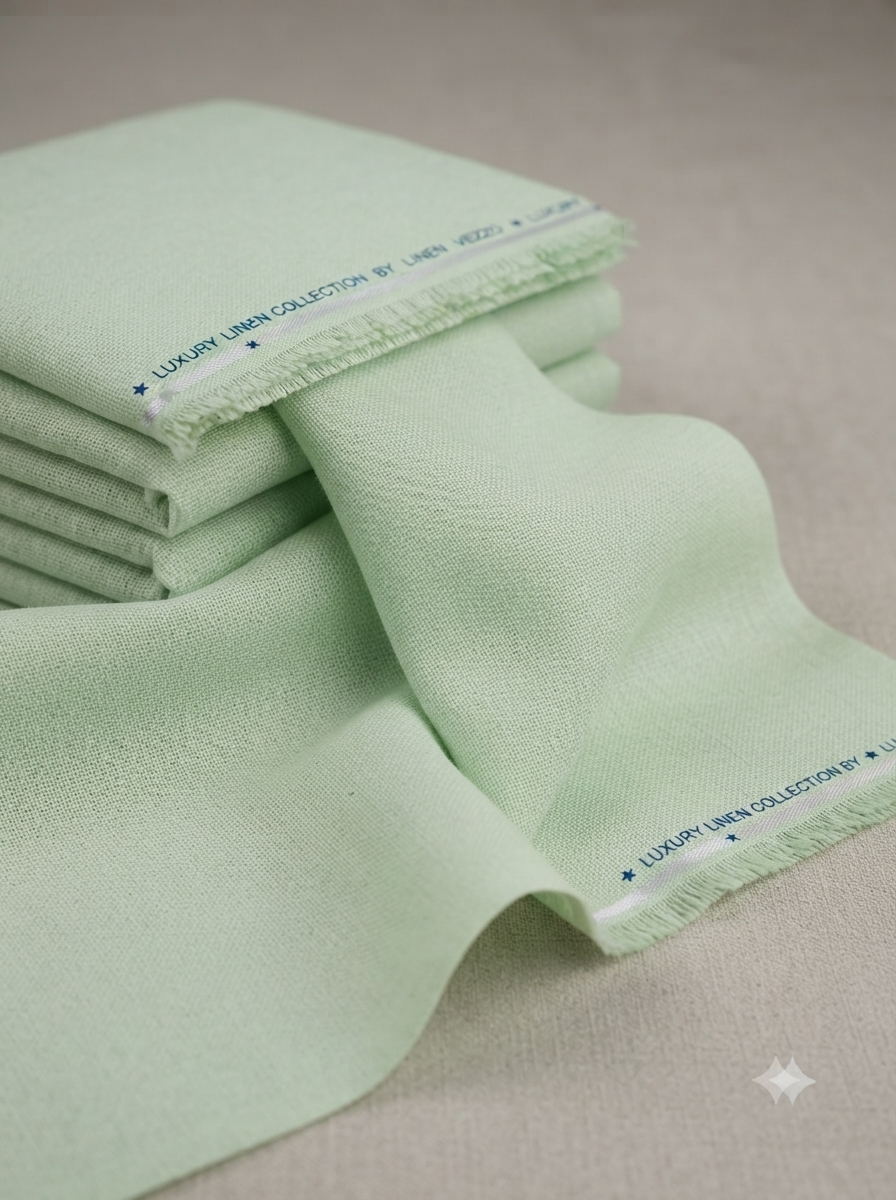 Mint Green Canvas Weave Cotton Linen Fabric