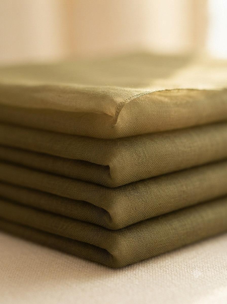 Olive Green Mul Cotton Fabric | Soft Breathable