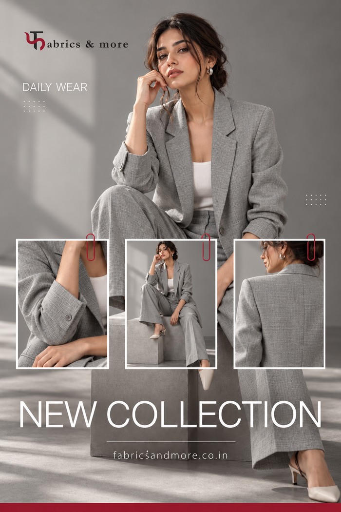Imported Korean Terry Wool by Johan & Martin – Wrinkle-Free Premium GREY SAGE Suiting Fabric