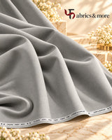 Imported Korean  SILKY Terry Wool by Johan & Martin – Wrinkle-Free Premium COOL-GREY  Suiting Fabric