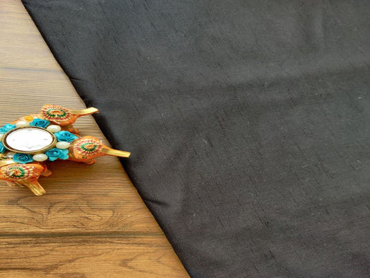 Black Plain Premium Linen Fabric