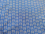 Blue Golden Geometric Foil Printed Cotton Fabric